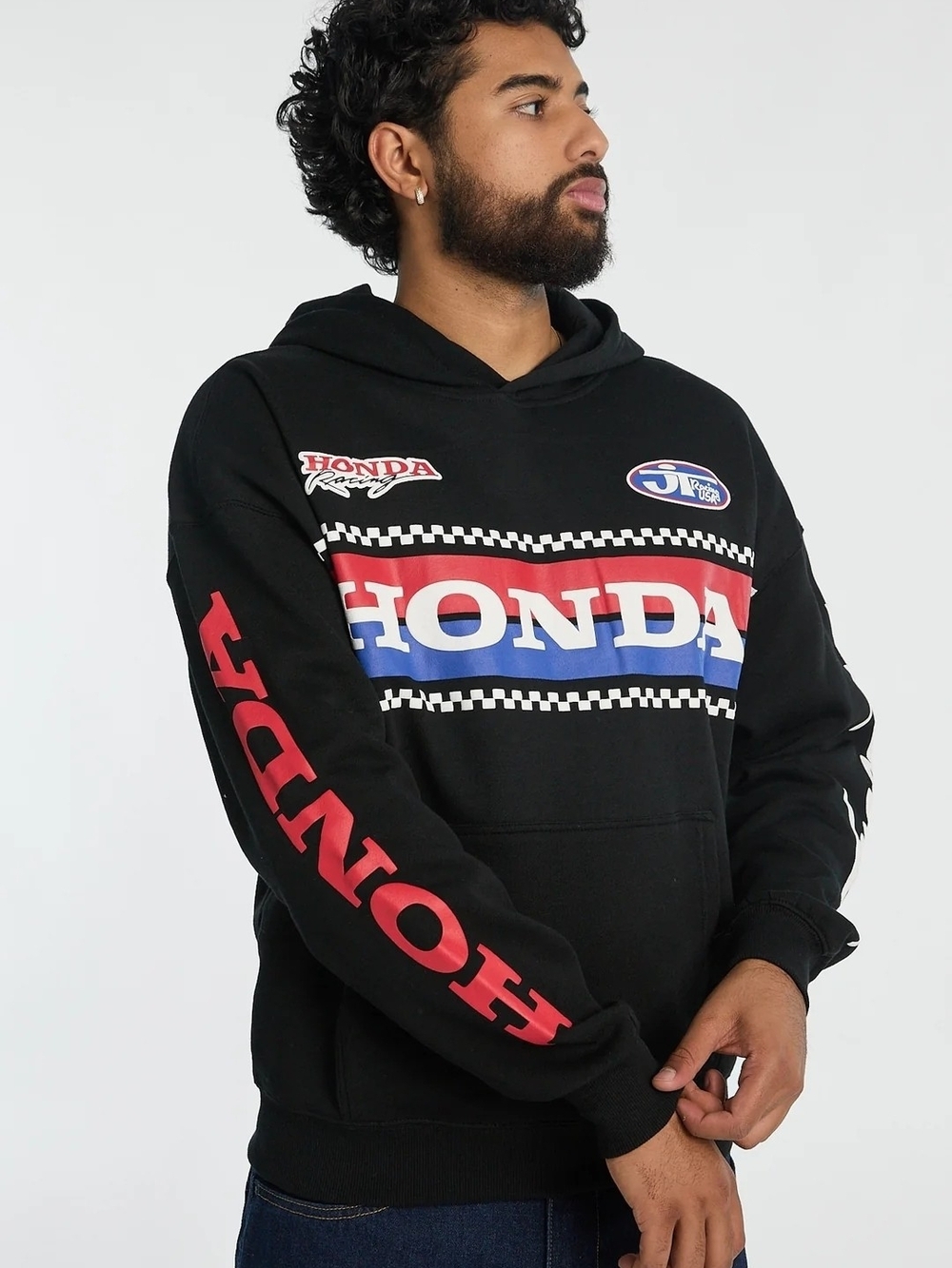✴️NEW TAGS ON✴️🔥HONDA🔥 Black Graphic Hoodie - Men's Hooded Sweatshirt